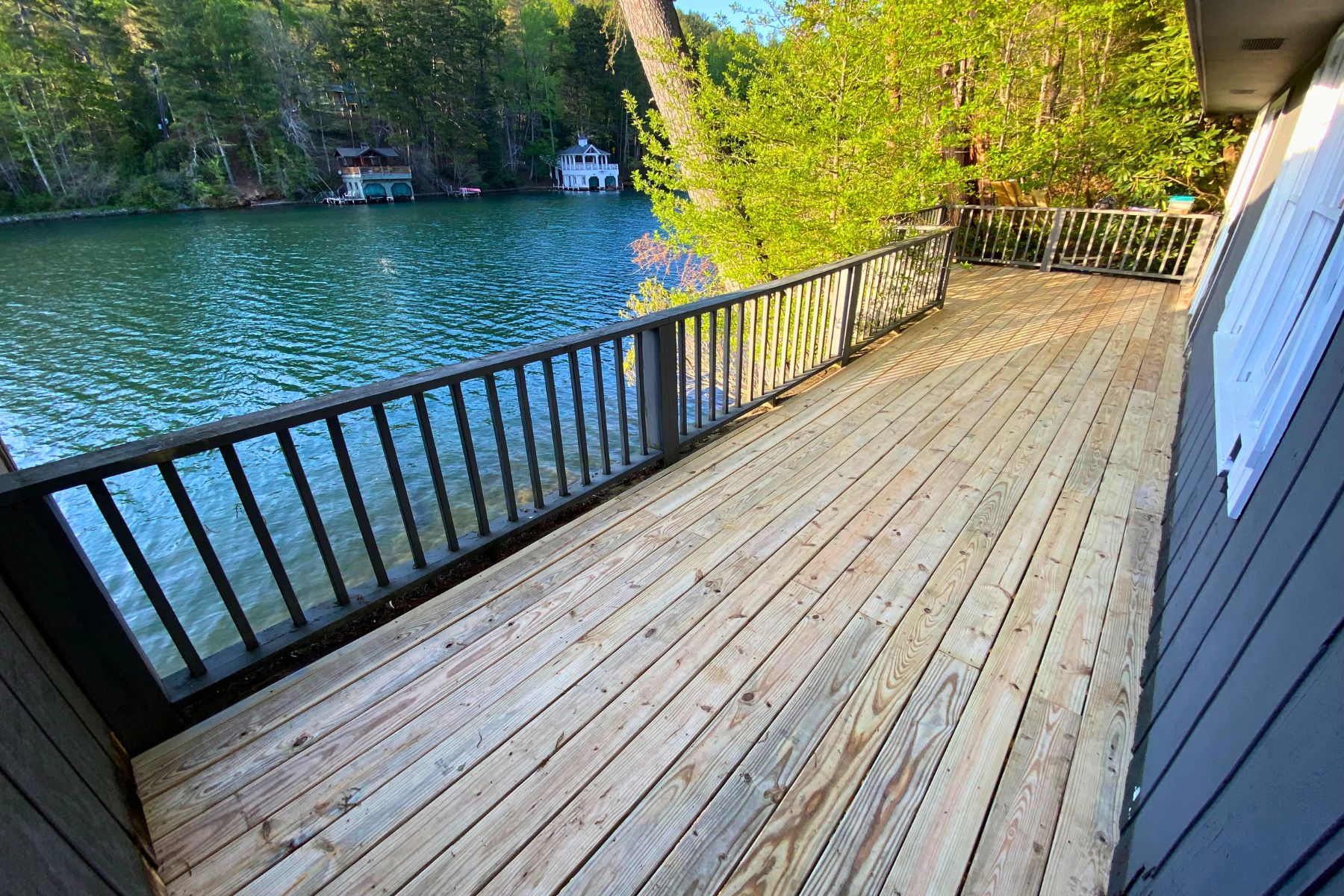 back deck remodel on lake